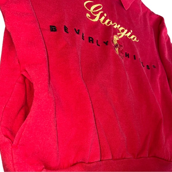 Vintage 1980's Giorgio Beverly Hills Sweatshirt Pullover True Red Crewneck - Picture 2 of 4